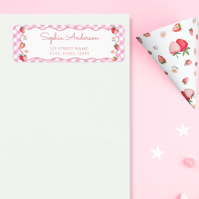 Strawberry Berry Return Address Label (Creator Uploaded)