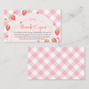 Strawberry Berry Sweet Baby Girl Baby Shower Enclosure Card