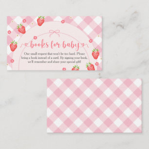 Strawberry Berry Sweet Baby Girl Baby Shower Enclosure Card