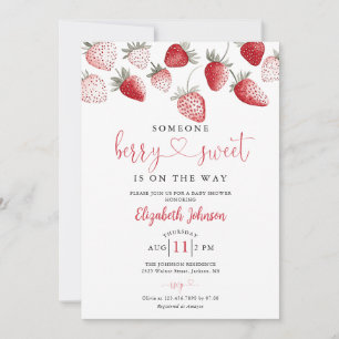 Strawberry Berry Sweet Baby Shower All In One Invitation