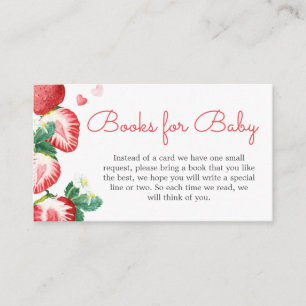 Strawberry Berry Sweet Baby Shower Books for Baby Enclosure Card