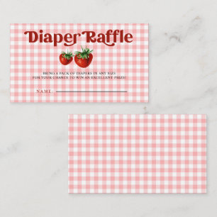 Strawberry Berry Sweet Baby Shower Diaper Raffle Enclosure Card