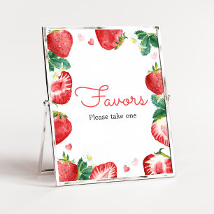 Strawberry Berry Sweet Baby Shower Favours Poster