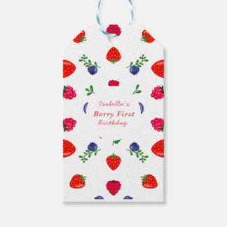 Strawberry berry sweet baby shower gift tags