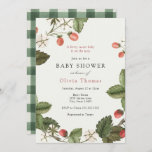 Strawberry Berry Sweet Baby Shower Invitation<br><div class="desc">A berry sweet. baby is on the way! This fun berry-themed baby shower invitation features a watercolor wreath of strawberries and greenery. Personalise with your information or click "Click to customise further" to edit font styles,  size and colours.</div>