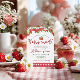 Strawberry, Berry Sweet Baby Shower Invitation