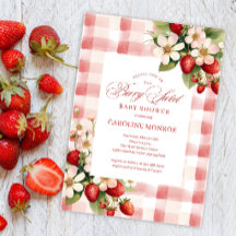 Strawberry Berry Sweet Baby Shower Invitation
