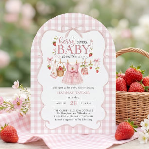 Strawberry Berry Sweet Baby Shower Invitation