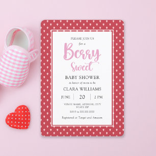 Strawberry Berry Sweet Baby Shower Invitation