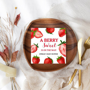 Strawberry Berry Sweet Baby shower On the way Napkin