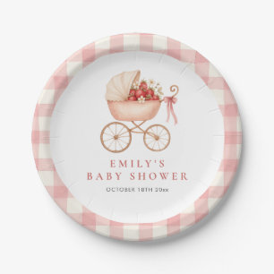 Strawberry Berry Sweet Baby Shower Paper Plate