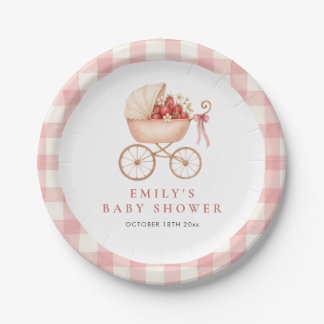Strawberry Berry Sweet Baby Shower Paper Plate
