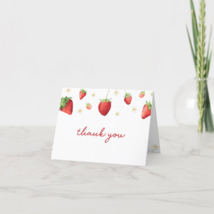 Strawberry Berry Sweet Baby Shower Thank You Card