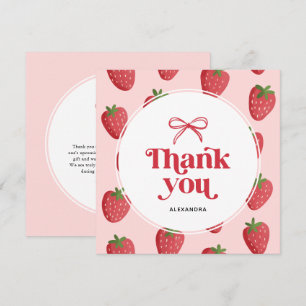Strawberry Berry Sweet Baby Shower Thank You Card