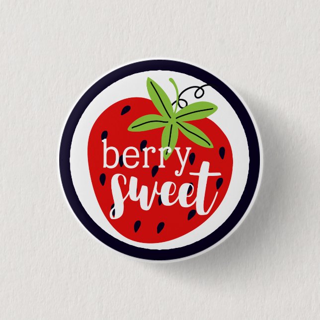 Strawberry Berry Sweet Birthday Baby Girl Kids' 3 Cm Round Badge (Front)