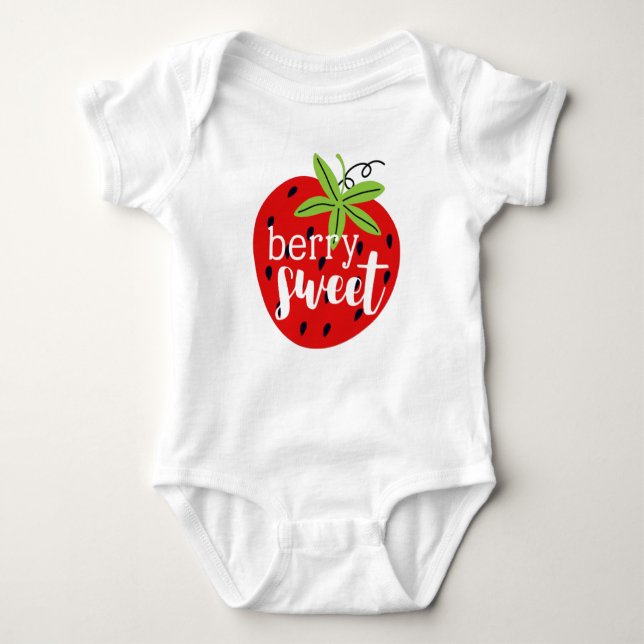 Strawberry Berry Sweet Birthday Baby Girl Kids' Bodysuit (Front)