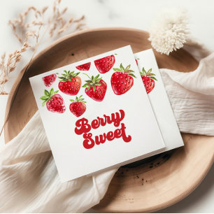 Strawberry Berry Sweet Birthday Napkin