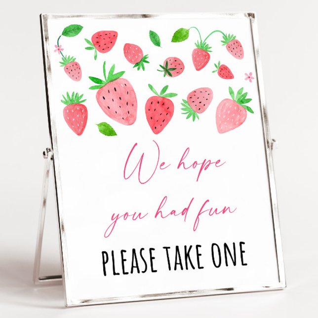Strawberry Berry Sweet Birthday Party Favour Sign (Creator Uploaded)