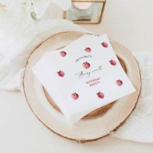 Strawberry berry sweet birthday party napkin