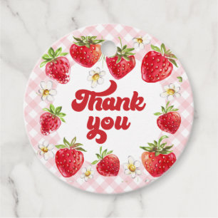 Strawberry Berry Sweet Birthday Thank You Favour Tags