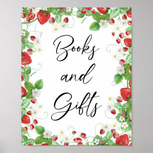 Strawberry Berry Sweet   Books & Gifts Baby Shower Poster