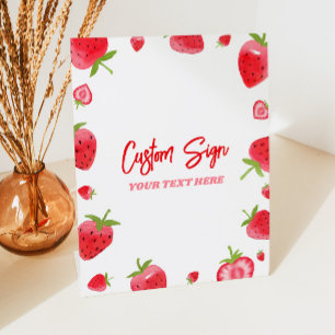 Strawberry Berry Sweet Custom Party Pedestal Sign