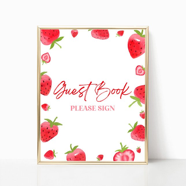 Strawberry Berry Sweet Guest Book Sign (Creator Uploaded)