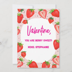 Strawberry Berry Sweet Kids Valentines Day Invitation