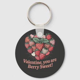 Strawberry Berry Sweet Kids Valentines Day Key Ring