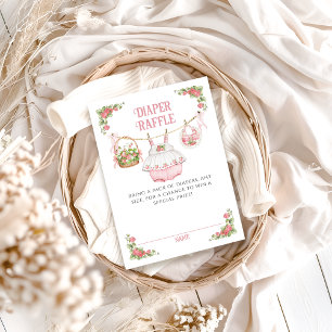 Strawberry Berry Sweet Modern Baby Shower Diaper Enclosure Card
