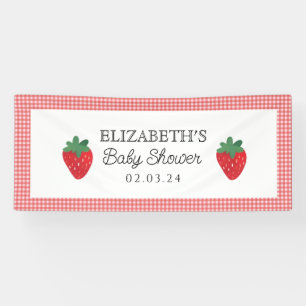 Strawberry Berry Sweet Picnic Baby Shower Banner