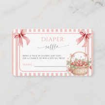 Strawberry Berry Sweet Pink Stripe Bow Baby shower