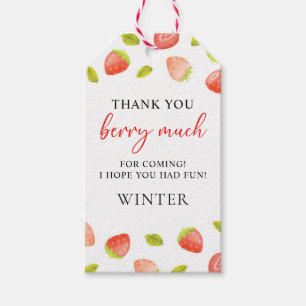 Strawberry Berry Sweet Thank You Berry Much Favour Gift Tags