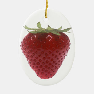 Strawberry big red ceramic ornament