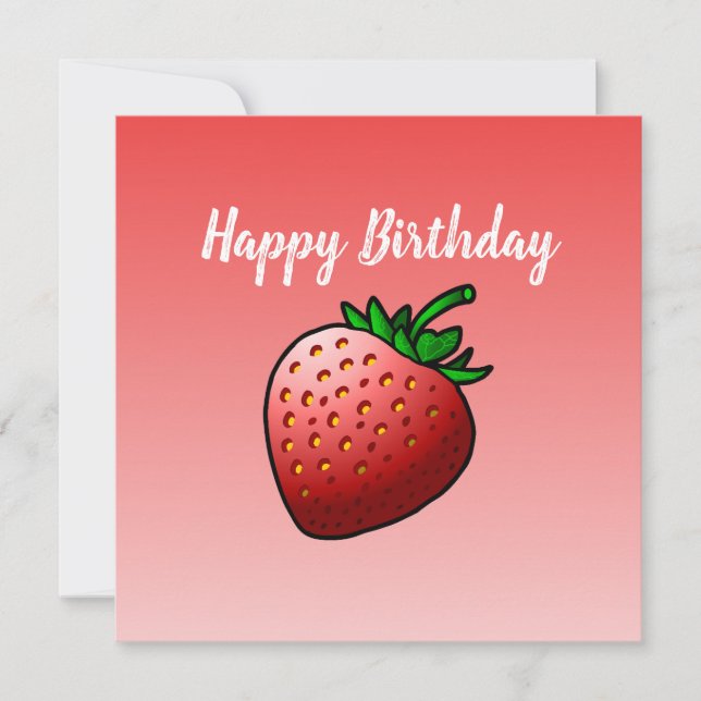 Strawberry Birthday Card (Front)