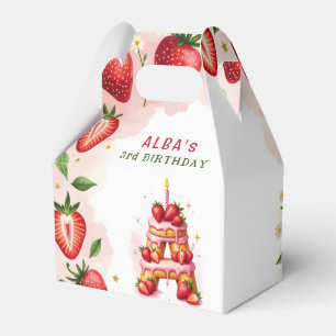 Strawberry Birthday Favour Box Letter A Cake