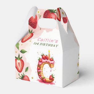 Strawberry Birthday Favour Box Letter C Cake