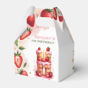 Strawberry Birthday Favour Box Letter H Cake