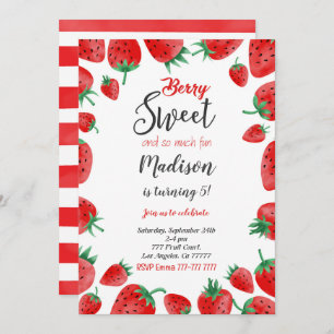 Strawberry Birthday Invitation