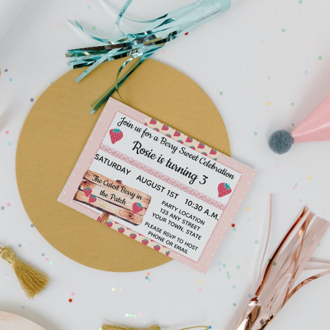 Strawberry Birthday Invitation (Creator Uploaded)