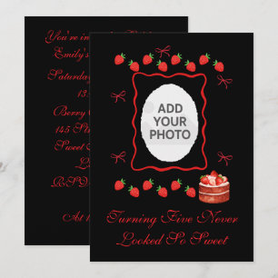 Strawberry Birthday Invitation
