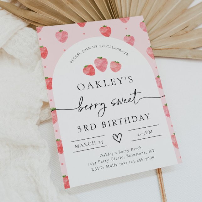 Strawberry Birthday Invitation | Berry Birthday (Creator Uploaded)