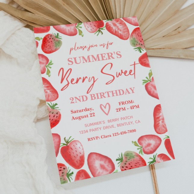 Strawberry Birthday Invitation | Berry Invitation (Creator Uploaded)