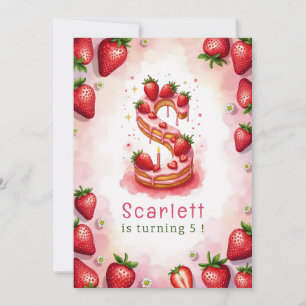 Strawberry Birthday Invitation Letter S Cake Theme