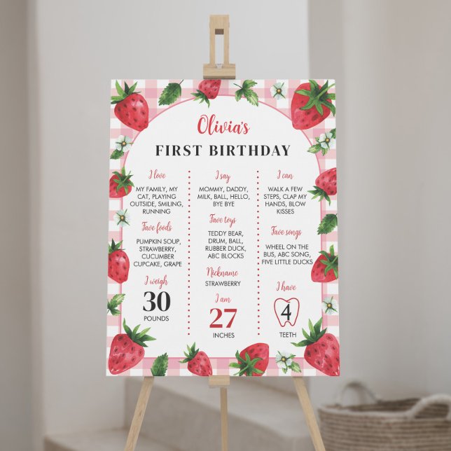 Strawberry Birthday Milestone Sign Berry Sweet (Creator Uploaded)