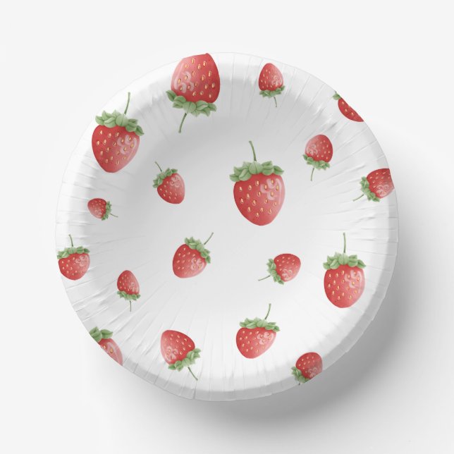 Strawberry Birthday Paper Plate (Front)