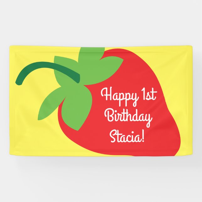 Strawberry Birthday Party Banner (Horizontal)