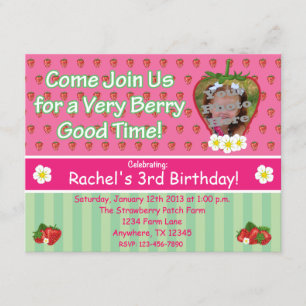 Strawberry Birthday Party Invitation