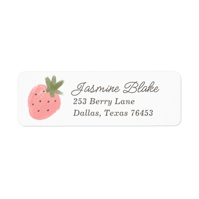 Strawberry Birthday Party Return Address Label (Front)