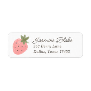 Strawberry Birthday Party Return Address Return Address Label